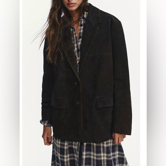 Zara Jackets & Blazers - Zara Women's Dark Brown Leather Jacket